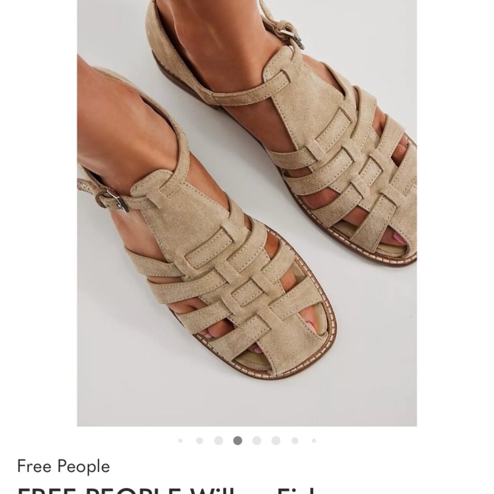 Free People Willow Fisherman Sandal Beige/Oil Silt  NWT SZ8